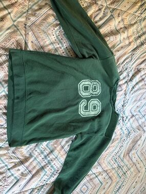 Target Off-the-Shoulder Sweater Green with White '89'